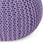 Christopher Knight Home Belle Knitted Cotton Pouf, Lavender