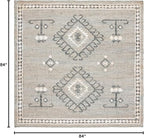 SAFAVIEH Kilim Collection Area Rug - 7' Square, Blue & Black, Flat Weave Jute Design, Ideal for High Traffic Areas in Living Room, Bedroom (KLM762M)