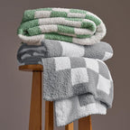Joiedomi Throw Blanket for Couch, Light Grey Checkered Knitted Blankets Gifts for Women Mom Girls, Cozy Cute Soft Throw Home Room Decor Aesthetic Women Mothers Birthday Gifts 50x60 Inches