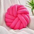 Uvvyui Knot Pillows, 14 Inch Decorative Throw Pillows Round Pillows Cushion, Soft Handmade Knotted Ball Pillow Plush Cushion Home Decor for Bed Couch Living Room (Rose Red, 14 Inch)