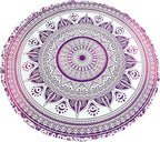 Round Beach Tapestry Turquoise Mandala Throw/Boho Hippie Beach Blanket Roundie/Indian Cotton Bohemian Large Round Table Cloth-Home Decor/Yoga Mat Meditation Picnic Rug (70", Pink)