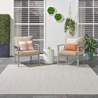 Nourison Home Courtyard Ivory Silver 8' x Square Area Rug - Easy Clean, Non Shedding, Bed Room, Living Room, Dining Room, Kitchen (8' x Square)