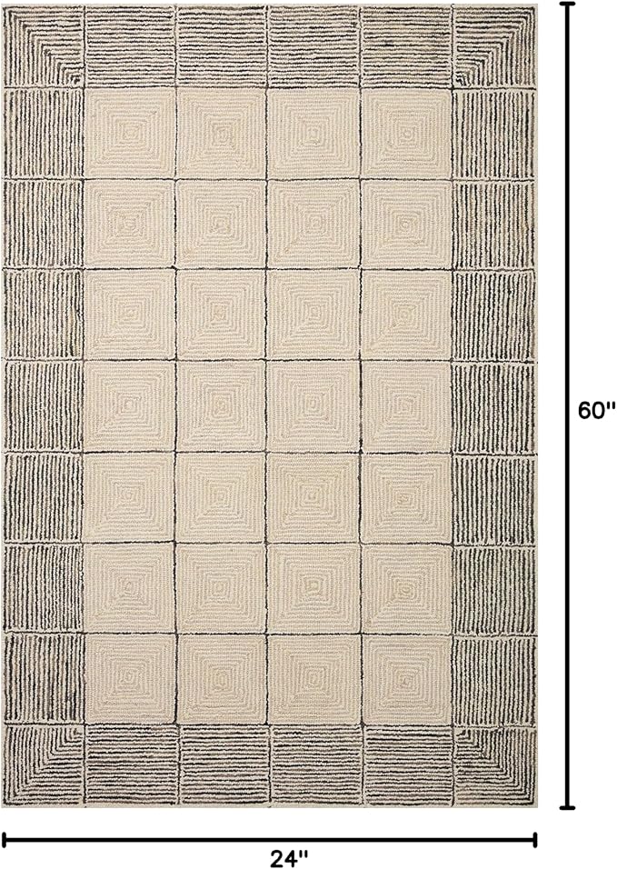 Loloi Chris Loves Julia Francis Collection FRA-02 Cream/Black 2'-0" x 5'-0" Accent Rug