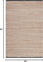 SAFAVIEH Natural Fiber Collection Area Rug - 5' x 8', Natural & Black, Handmade Farmhouse Boho Coastal Rustic Jute, Ideal for High Traffic Areas in Living Room, Bedroom (NF832A)