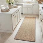 SAFAVIEH Natural Fiber Collection Runner Rug - 2'6" x 8', Natural & Grey, Seagrass, Basketweave Pattern with Border (NF114P)