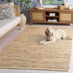 SAFAVIEH Area Rug 5x8 - Cape Cod Collection - Yellow & Natural, Handmade Jute & Cotton, Ideal for Living Room, Bedroom, Dining Space (CAP236C)