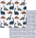 Gerber Baby Unisex 2-Pack Muslin Blanket, Dino Time, One Size