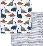 Gerber Baby Unisex 2-Pack Muslin Blanket, Dino Time, One Size