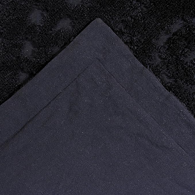 Better Trends Rio Collection is Super Soft and Light Weight in Floral Design 100% Cotton Tufted Unique Luxurious Machine Washable Tumble Dry, King Sham, Black