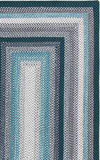 SAFAVIEH Washable Rug Outdoor Braided Collection - 4' x 6', Teal & Multi, Handmade & Reversible, Non-Shedding & Easy to Clean, Ideal for Patio, Backyard, Mudroom (BRD308J)