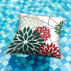DFXSZ Green and Red Floral Pillow Covers 18x18 Set of 2 Outdoor Waterproof Decorative Throw Pillows Christmas Pillow Covers Polyester Cushion Case Decor for Couch Patio Funiture Garden Porch 011G18