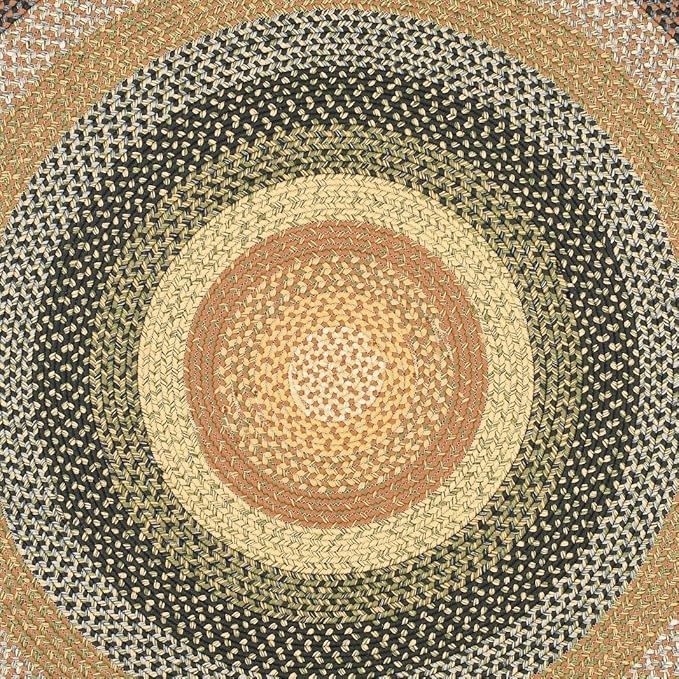 SAFAVIEH Washable Rug Outdoor Braided Collection - 4' Round, Multi, Handmade & Reversible, Non-Shedding & Easy to Clean, Ideal for Patio, Backyard, Mudroom (BRD308A)