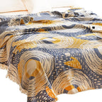 Scientific Sleep Starry Blue Sky Moon Stars 100% Cotton Muslin Blanket Throw Cover for Bed Couch Sofa Cozy Soft Reversible Bedding Blanket Quilt Bedspread Coverlet Twin 60 in x 80 in
