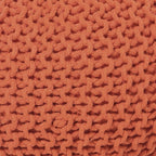 REDEARTH · Round Pouf Ottoman - Hand Knitted Cable Boho Poof - Pouffe Circular Footrest for Living Room - Bedroom - Patio - 100% Cotton (19.5"x19.5"x14") - Burnt Orange, Set of 2