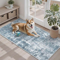 2x4 Washable Rugs for Kitchen, Floor, Entryway, Powder Room Small Area Rug Non-Slip Vintage Low Pile Throw Door Mat Blue/Grey
