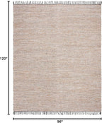SAFAVIEH Area Rug 8x10 - Vintage Leather Collection - Large - Silver, Handmade Boho Fringe Leather & Jute, Ideal for Living Room, Bedroom, Dining Space (VTL203G)