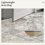 Washable Runner Rug, 2'6" x 8' Non-Slip Kitchen Vintage Foldable 2.5x8ft Hallway Runners for Entryway, Laundry, Bedroom, Pink/Grey