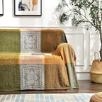 Boho Sofa Cover, Bohemian Throw Blanket Tassels Hippie Decor Covers Couch Chair loveseat Furniture Bed， Bohemian Tribal Fringe slipcover
