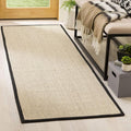 SAFAVIEH Natural Fiber Collection Runner Rug - 2'6" x 22', Marble & Black, Sisal, Woven Design with Border (NF143A)