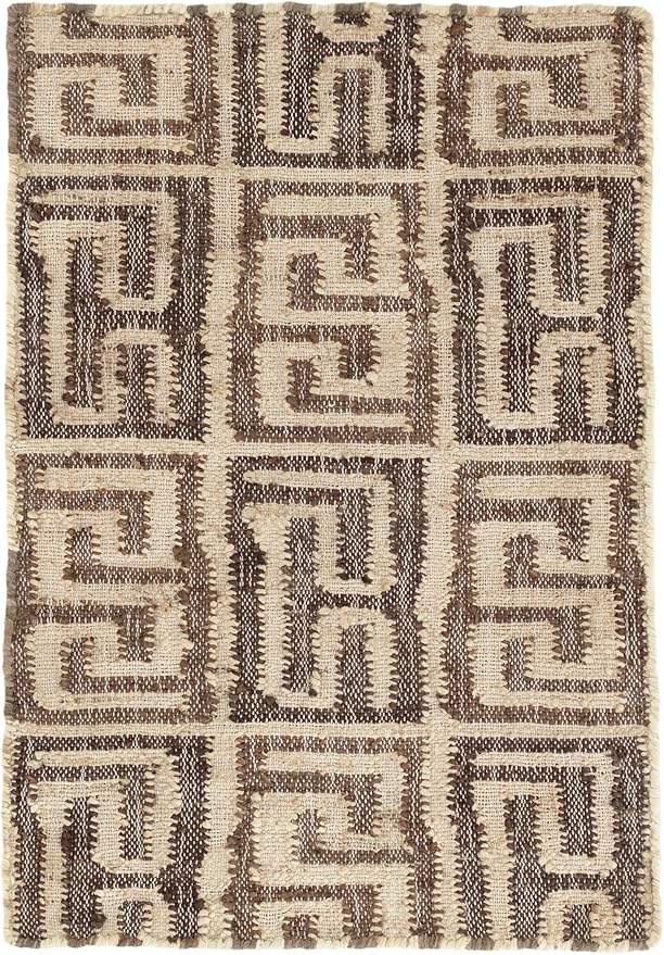 Dash and Albert Auricula Handwoven Jute Rug, 2 X 3 Feet, Black/Neutral Geometric Pattern - Premium Luxury Hotel Quality Soft Breathable Hypoallergenic Machine Washable Easy Care All Season
