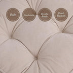 Tiita Patio Chair Pads Cushions 18x18 Inch Square Floor Pillows Pad for Outdoor Kitchen Dining Chairs with Ties Set of 2 (Beige, 2 Count (Pack of 1))