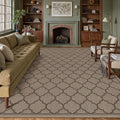 8x10 Geometric Figure Easy Jute Area Rug for Living Room Large Scalloped Washable Indoor Outdoor Carpet Farmhouse Patio Office Mat Geometric Non Slip Black Carpet for Backyard Dining Room