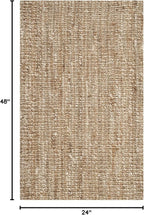 SAFAVIEH Natural Fiber Collection Area Rug - 2' x 4', Natural & Ivory, Handmade Jute, Farmhouse Style, Chunky Textured Thick Pile (NF447N)