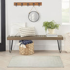 Nourison Home Courtyard Ivory Silver 3' x 5' Area Rug - Easy Clean, Non Shedding, Bed Room, Living Room, Dining Room, Kitchen (3' x 5')