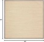 SAFAVIEH Area Rug 4' Square - Natural Fiber Collection - Maize & Grey, Sisal, Woven Design with Border (NF141G)
