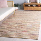 SAFAVIEH Cape Cod Collection Area Rug - 6' x 9', Natural & Rust, Handmade, Braided Design, Ideal for The Living Room, Bedroom, Dining Room (CAP151P-6)