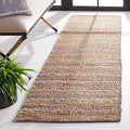 SAFAVIEH Natural Fiber Collection Runner Rug - 2'3" x 8', Blue & Natural, Handmade Flat Weave Stripe Jute & Cotton Jute, Ideal for High Traffic Areas in Living Room, Bedroom (NFB655M)