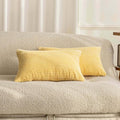 Home Brilliant Set of 2 12x20 Spring Pillow Covers Oblong Corduroy Rectangle Throw Pillow Case for Couch Chair Decor Baby Toddler Lumbar Throw Pillow Covers, 12 x 20 inch, Light Yellow