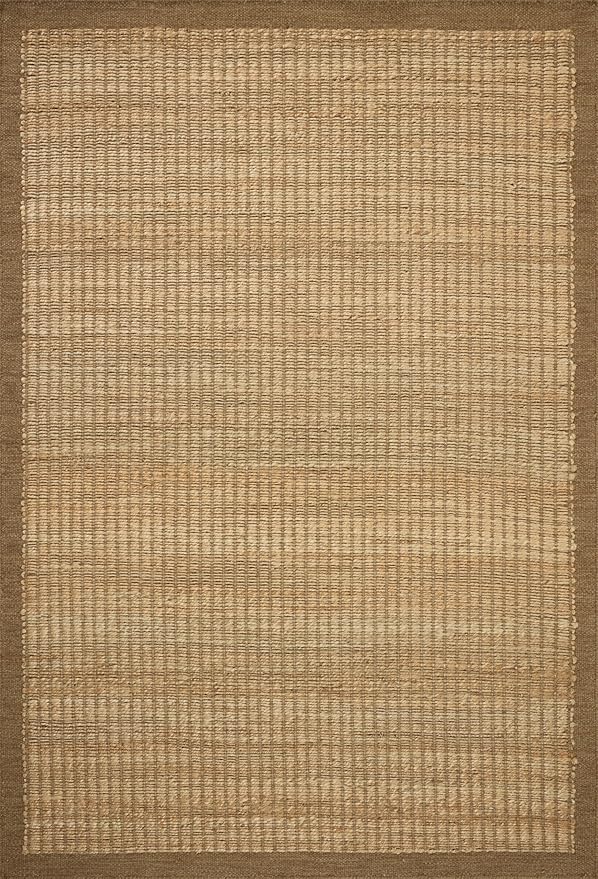 Loloi Amber Lewis Lilah Collection LIH-01 Natural/Bark 8'-6" x 11'-6" Area Rug Jute, Wool, Cotton, Neutral, Living, Bedroom, Dining, Rug
