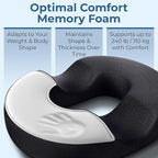 5 STARS UNITED Donut Pillow Hemorrhoid Tailbone Cushion – Large Cushion for Pain Relief – Coccyx, Prostate, Sciatica, Pelvic Floor, Pressure Sores, Pregnancy, Postpartum Recovery, Black