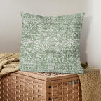 Sage Green Boho Throw Pillow Covers 24x24 Inch Decorative Square Bohemian Carpet Pattern Ethnic Pillow Cases Vintage Geographic Rug Cushion Covers Farmhouse Home Decor For Sofa Couch Outdoor Set of 2
