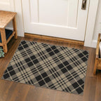 JTJ Black and White Indoor Entrance Rugs 2x3 - Easy Jute Woven Accent Rug for Indoor Area, Kitchen, Bedroom, Washable Low Pile Vintage Classic Decor