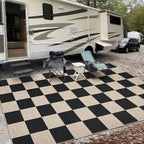 GarveeHome Checkered Easy Jute Area Rug 10x13 Machine Washable Non-Slip Stain Resistant Indoor Outdoor Rugs for Living Room, Bedroom, Kitchen, Dining, Patio Farmhouse Style Black