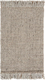SAFAVIEH Natural Fiber Collection Accent Rug - 2'3" x 4', Silver & Natural, Handmade Woven Fringe Jute, Ideal for High Traffic Areas in Entryway, Living Room, Bedroom (NF826G)