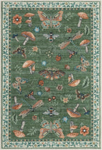 Mushroom Small Rug 2x3 Washable Door Mat Indoor Rugs for Entryway Non-Slip Soft Ultra-Thin Stain Resistant Foldable Rugs Kitchen Bedroom Living Room Green