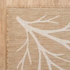 Washable Indoor Outdoor Rug 5x7 Modern Area Rugs Branch Pattern Non Shedding Waterproof Easy Clean Patio Deck Porch Living Room Bedroom Garden RV (5 X 7 Natural)