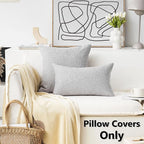 Home Brilliant Grey Throw Pillow Cover Decorative Throw Pillow Case Lined Linen for Bed Couch Sofa, 20x20(50cm), Light Grey