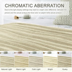 Chenille Throw Blanket for Couch 60"X 80" Twin, Soft Cozy Throws with Fringe Tassel for Bed Sofa Chair Cover, Lightweight Knitted Decorative Boho Blankets for Living Room, Light Beige