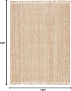 SAFAVIEH Natural Fiber Collection Area Rug - 10' Square, Natural, Handmade Jute, Ideal for The Living Room, Dining, Bedroom (NF809A)