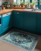 Area Rugs 2'x4' Kitchen Rugs Entry Rug Small Rugs for Entryway Kitchen Bathroom Door Mat Indoor Entrance,Washable Non Slip, Teal Green Lake Blue Turquoise