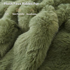 LIFEREVO Fluffy Faux Rabbit Fur Bubble Blanket, Plush Shaggy Throw for Couch Sofa, Cozy Comfy Furry Bed Blanket Adults Kids Teens Girls, Moss Fuzzy Throw for Bedroom Living Room, 60x90, Sage Green