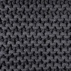 REDEARTH · Cube Pouf Foot Stool Ottoman - Hand Knitted Poof - Cord Boho Pouffe - Home Décor - Stuffed Footrest for Living Room - Bedroom - Nursery (16" x 16" x 16") - Dark Gray, Set of 2