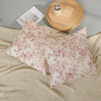 Pink Pillow Covers 20x20 Set of 2 Pink and Cream Floral Chinoiserie Throw Pillows Vintage Rustic Toile Flower Decorative Pillowcase Outdoor Chinoiserie Decor Linen Cushion Case for Couch Sofa