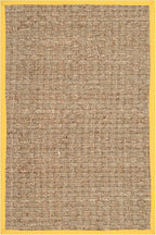 SAFAVIEH Area Rug 2x3 - Natural Fiber Collection - Natural & Gold, Seagrass, Basketweave Pattern with Border (NF114X)