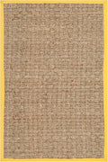 SAFAVIEH Natural Fiber Collection Area Rug - 2'3" x 4', Natural & Gold, Seagrass, Basketweave Pattern with Border (NF114X)