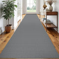 EARTHALL Extra Long Runner Rug 3x18 Ft Washable Runners for Hallways Cotton Non Slip Entryway Runner Braided Kitchen Runner Indoor Outdoor Carpet Runners for Hotels, Officel, Stair, Charcoal Gray